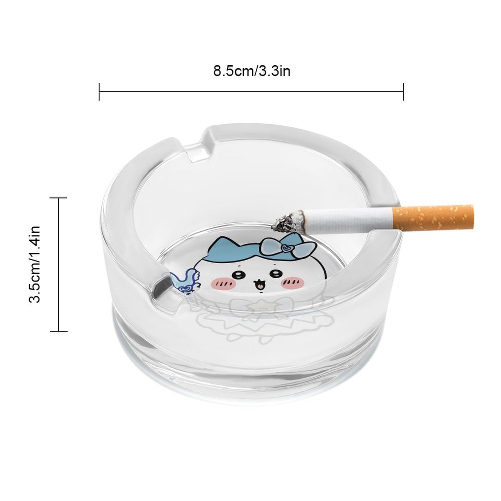 Amazon.co.jp: 灰皿 ガラス ちいかわ ハチワレ 大容量 卓上灰皿 タバコ